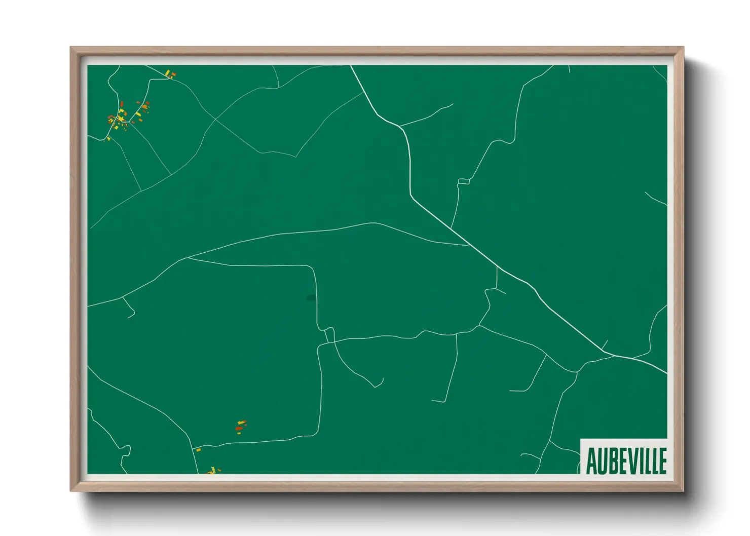Une affiche de carte sur Aubeville