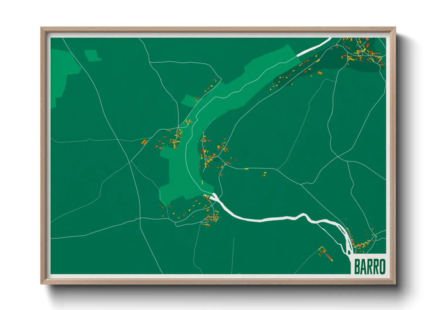 Une affiche de carte sur Barro