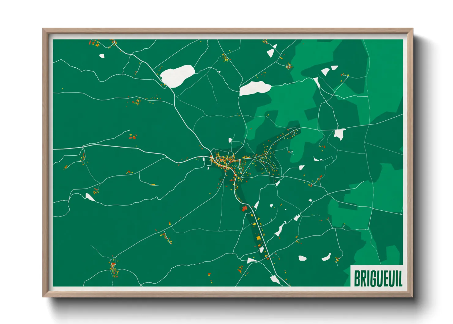 Une affiche de carte sur Brigueuil