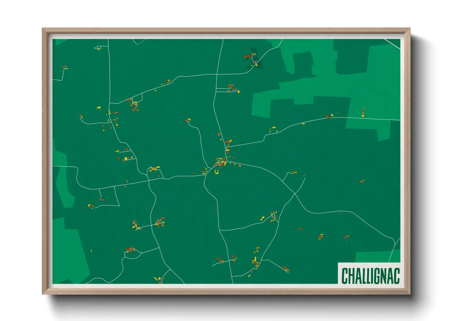 Une affiche de carte sur Challignac