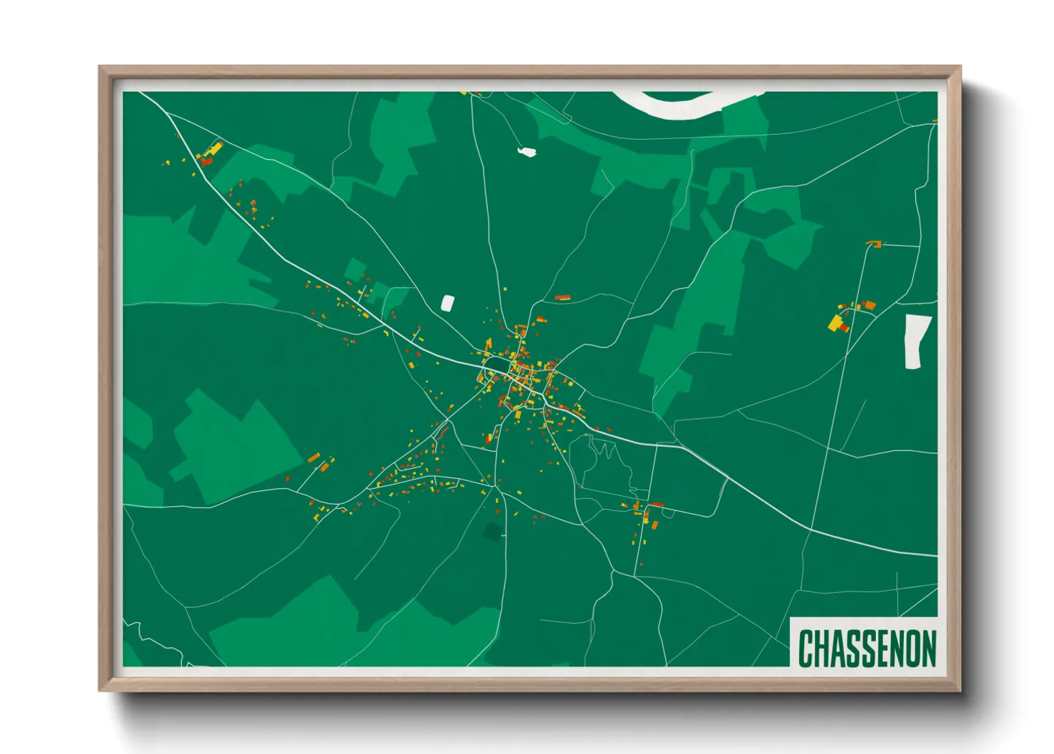 Une affiche de carte sur Chassenon