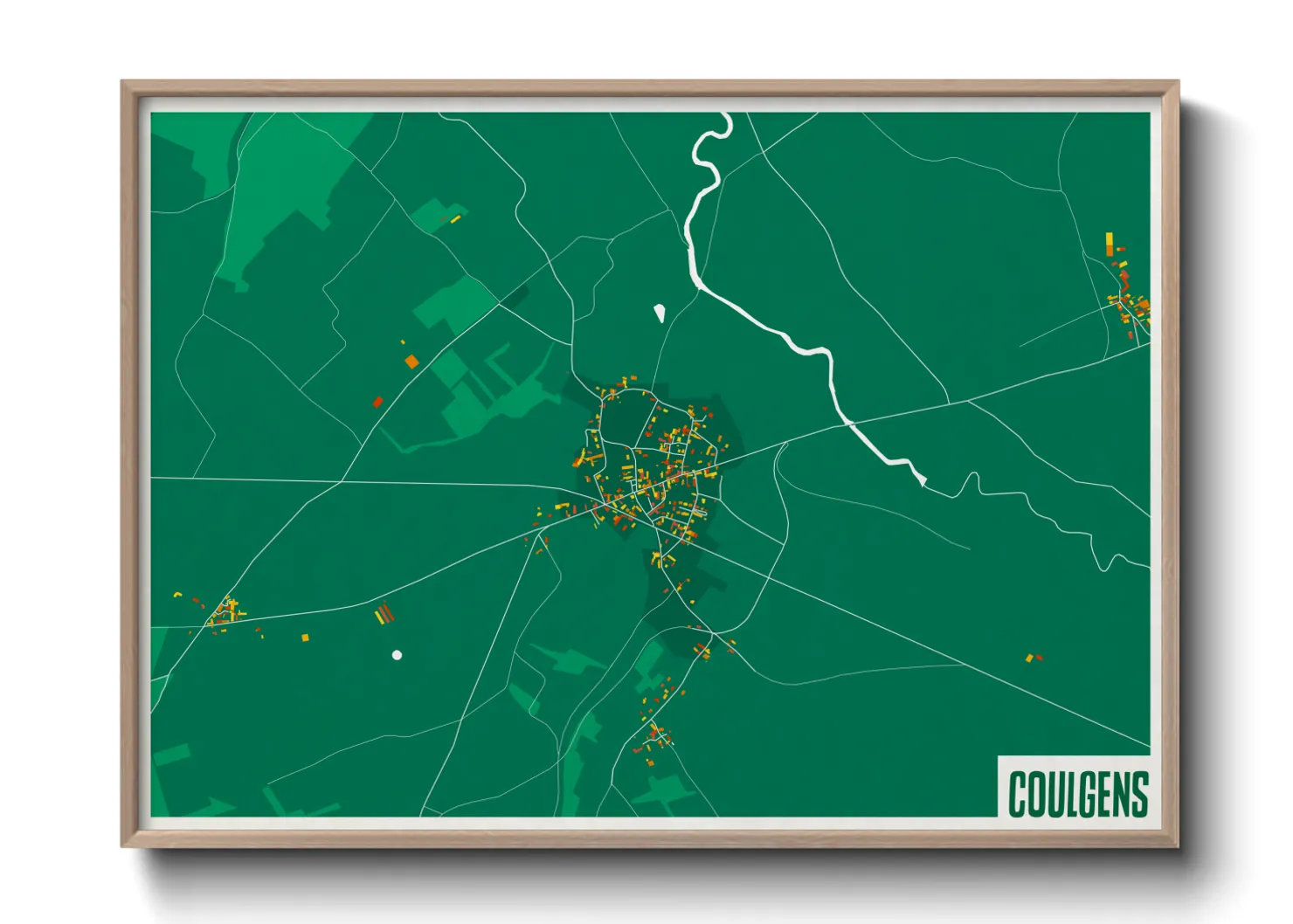 Une affiche de carte sur Coulgens