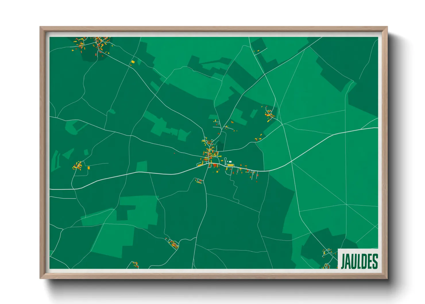 Une affiche de carte sur Jauldes