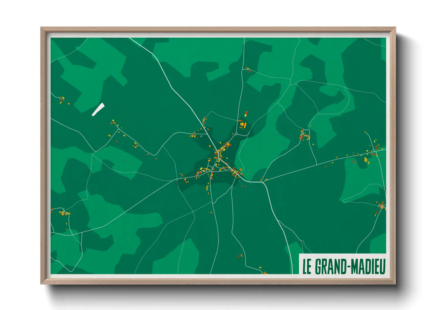 Une affiche de carte sur Le Grand-Madieu