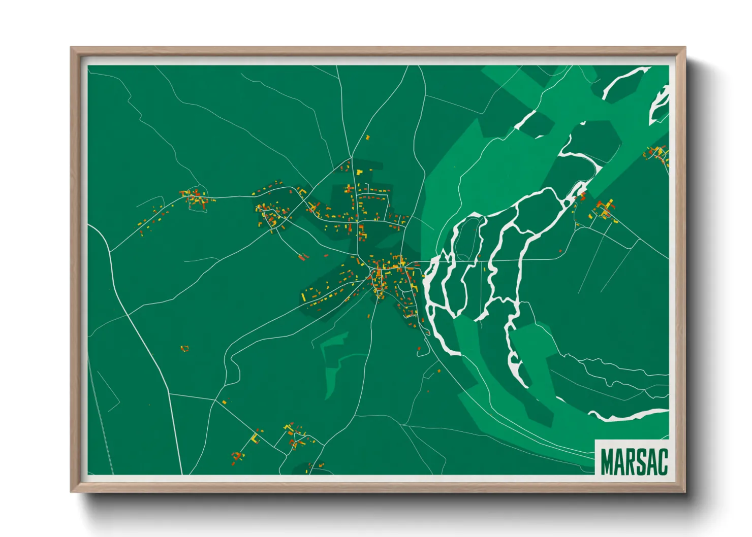 Une affiche de carte sur Marsac