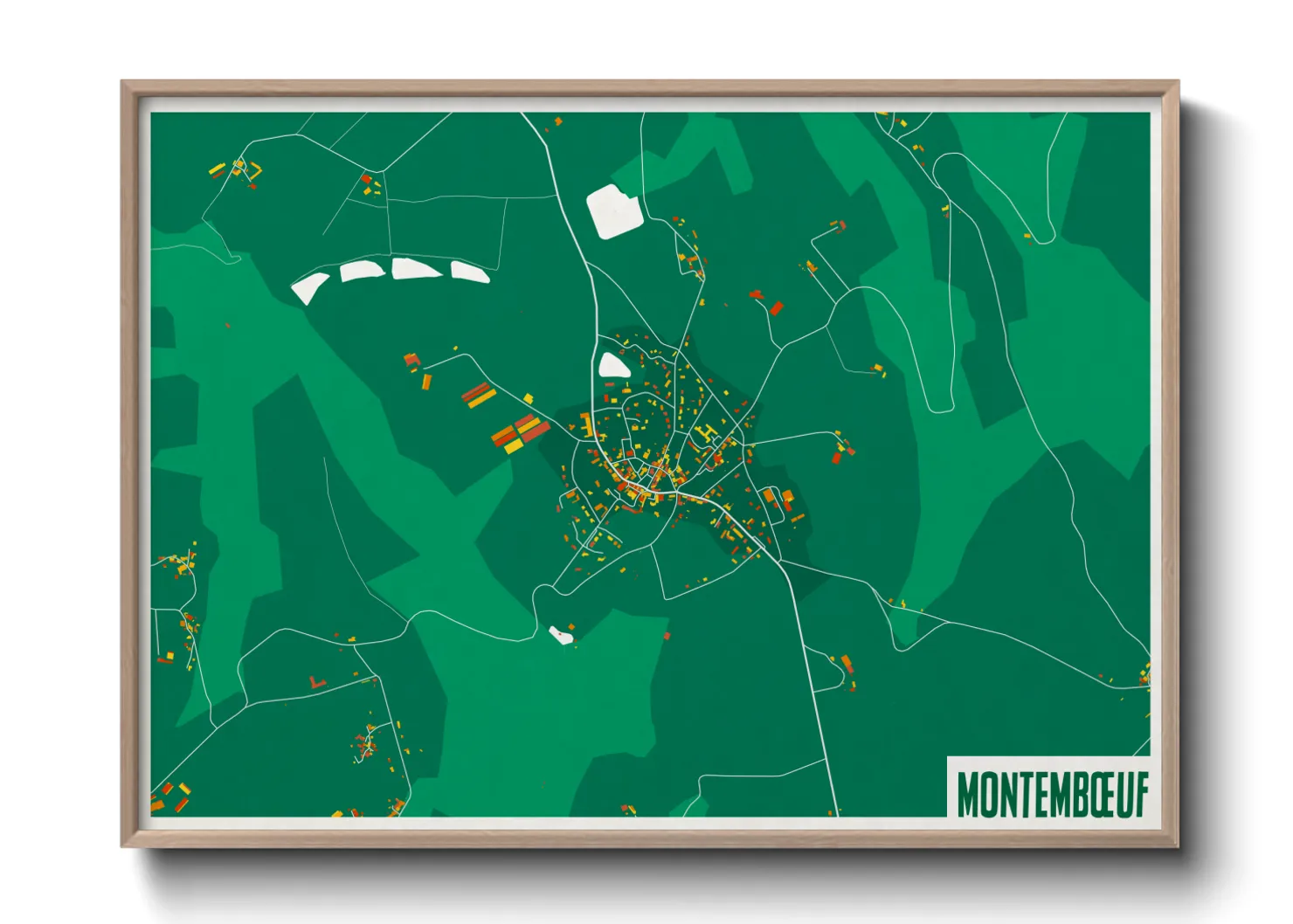 Une affiche de carte sur Montembœuf