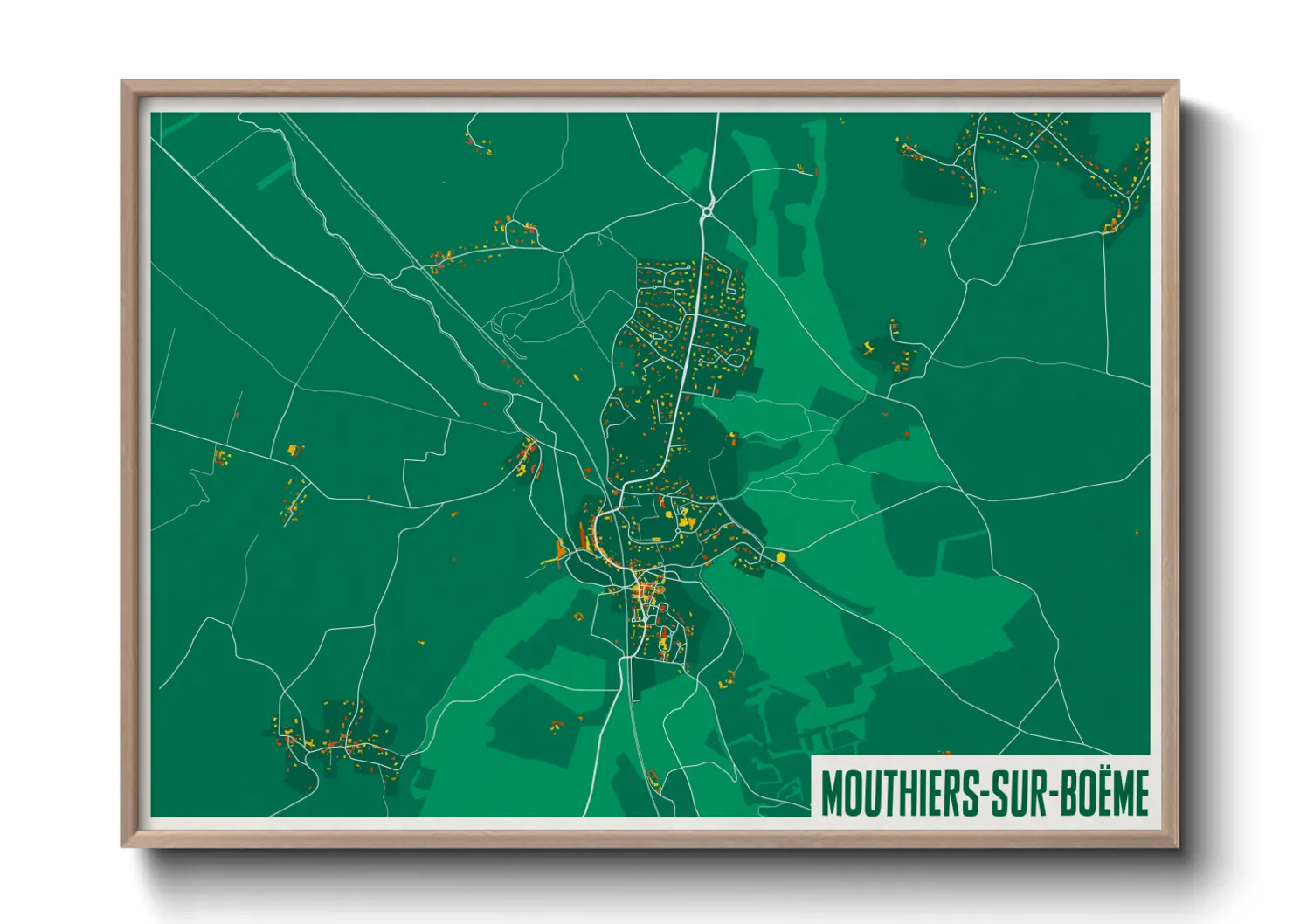 Une affiche de carte sur Mouthiers-sur-Boëme