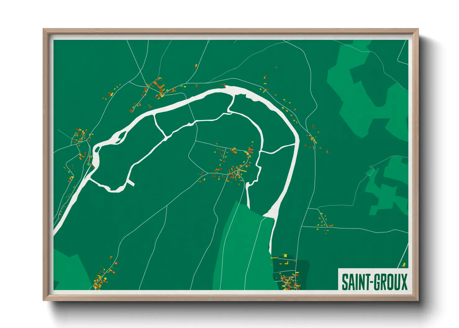 Une affiche de carte sur Saint-Groux