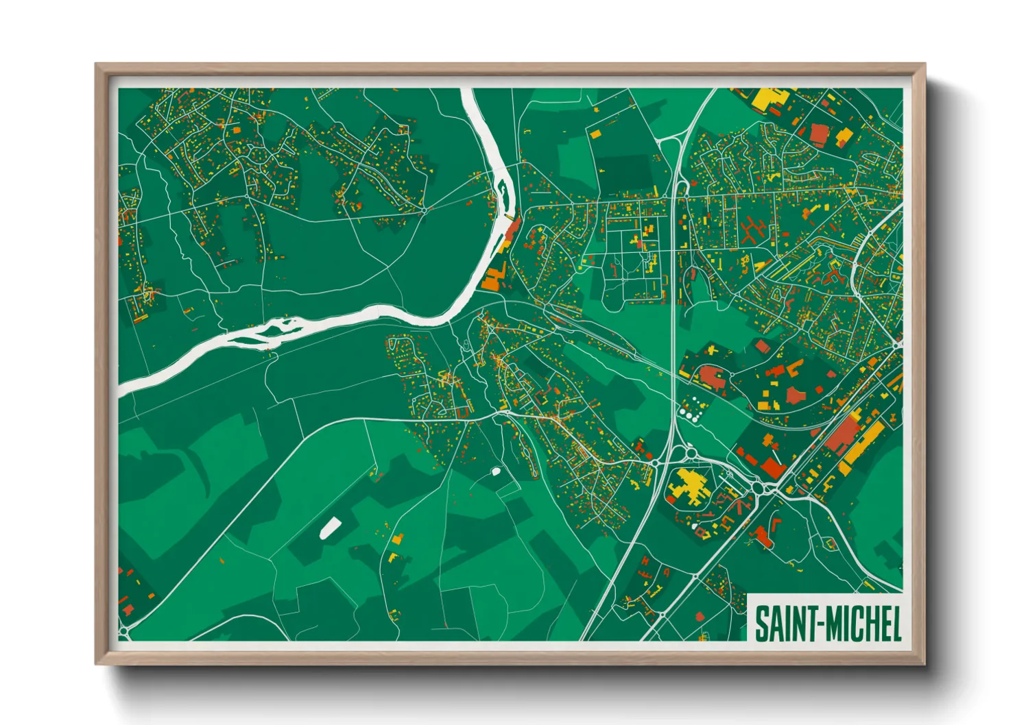 Une affiche de carte sur Saint-Michel