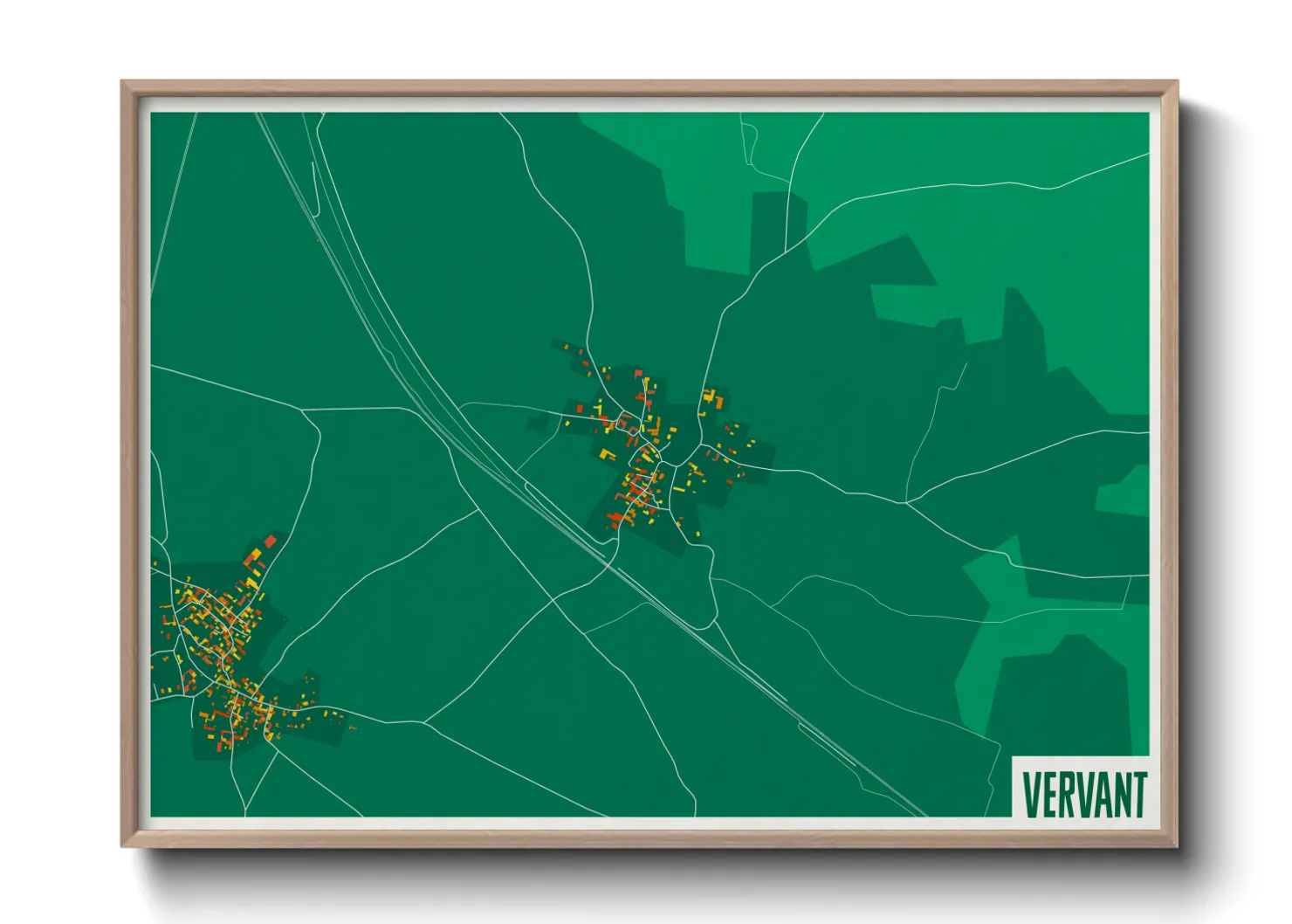 Une affiche de carte sur Vervant