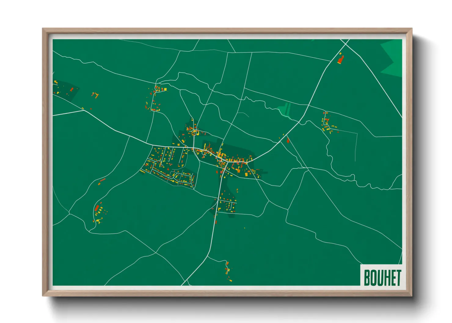 Une affiche de carte sur Bouhet