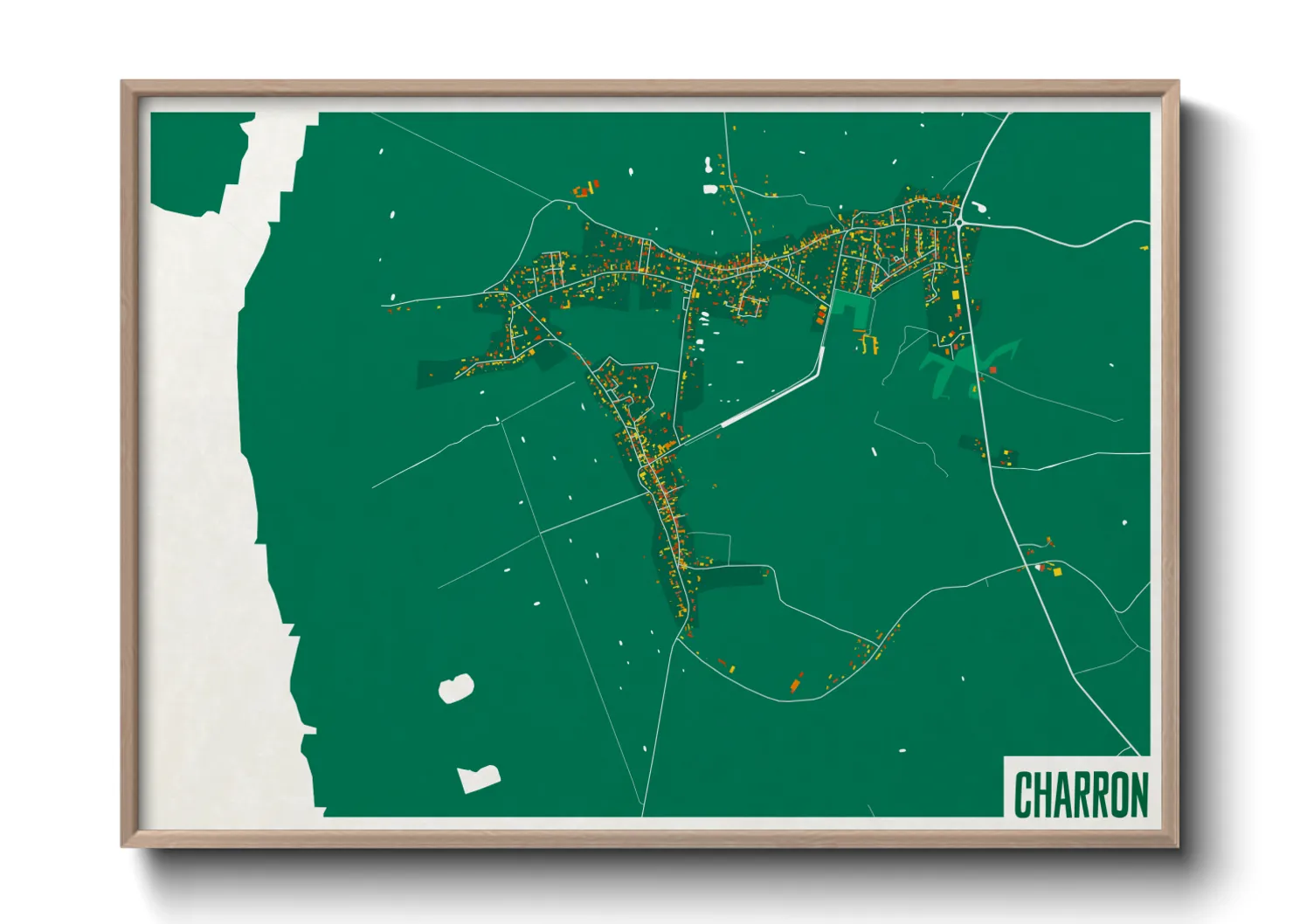 Une affiche de carte sur Charron