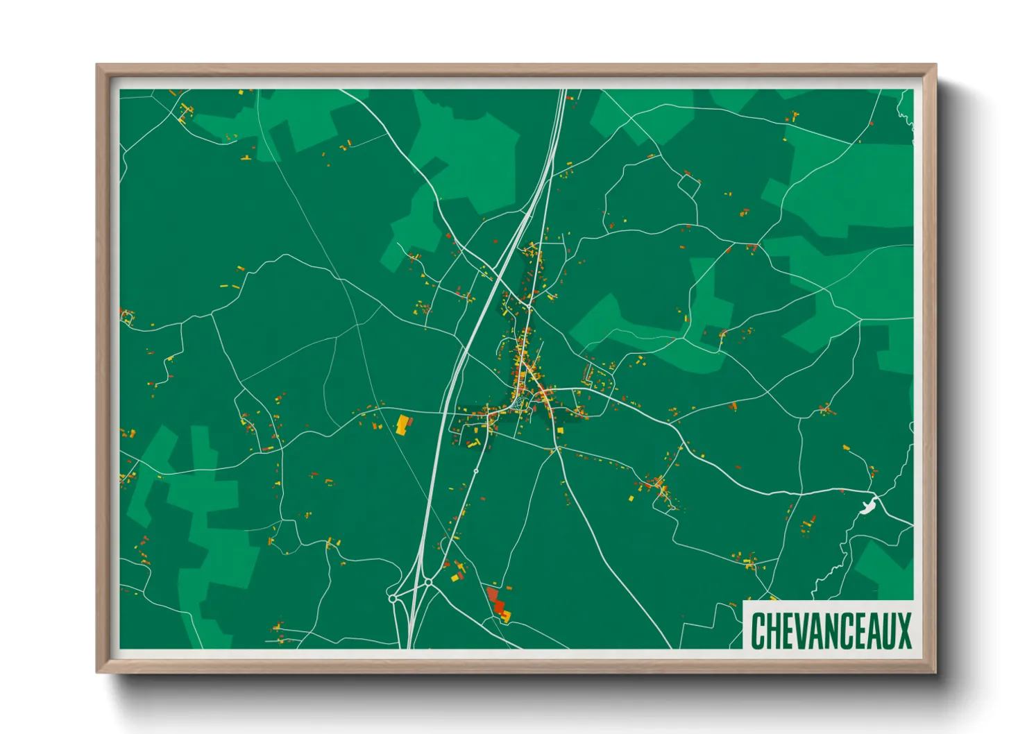 Une affiche de carte sur Chevanceaux