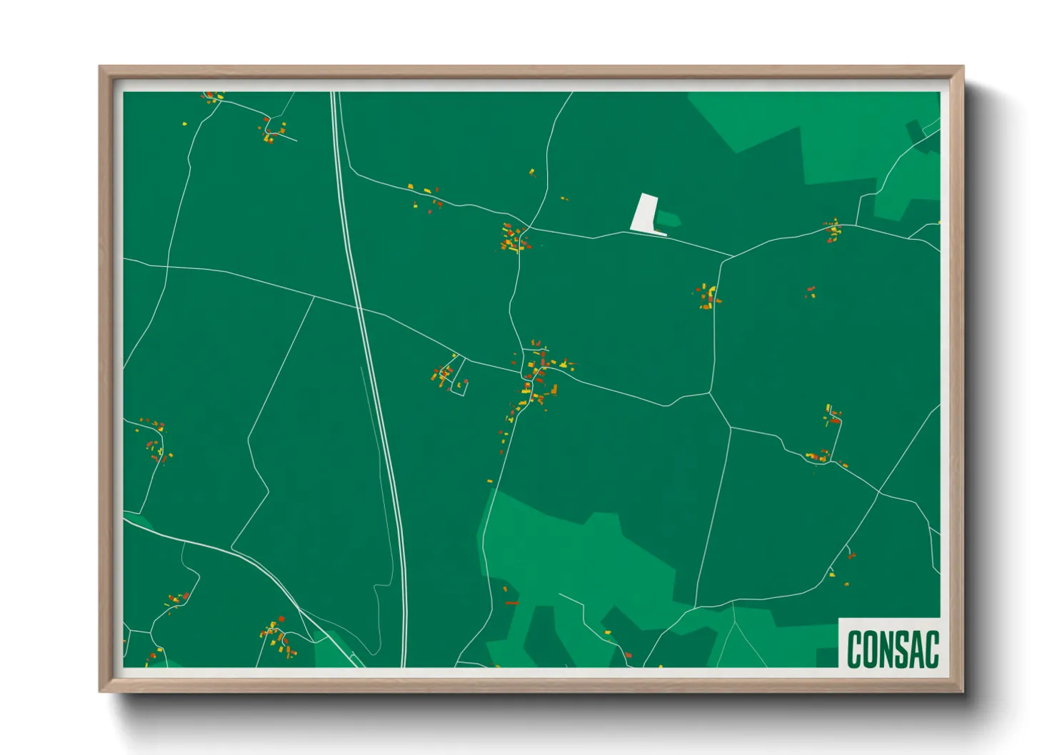 Une affiche de carte sur Consac