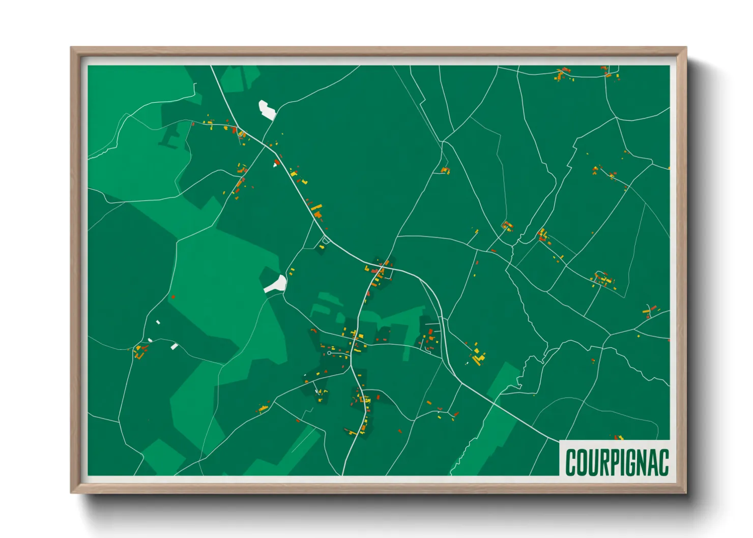 Une affiche de carte sur Courpignac