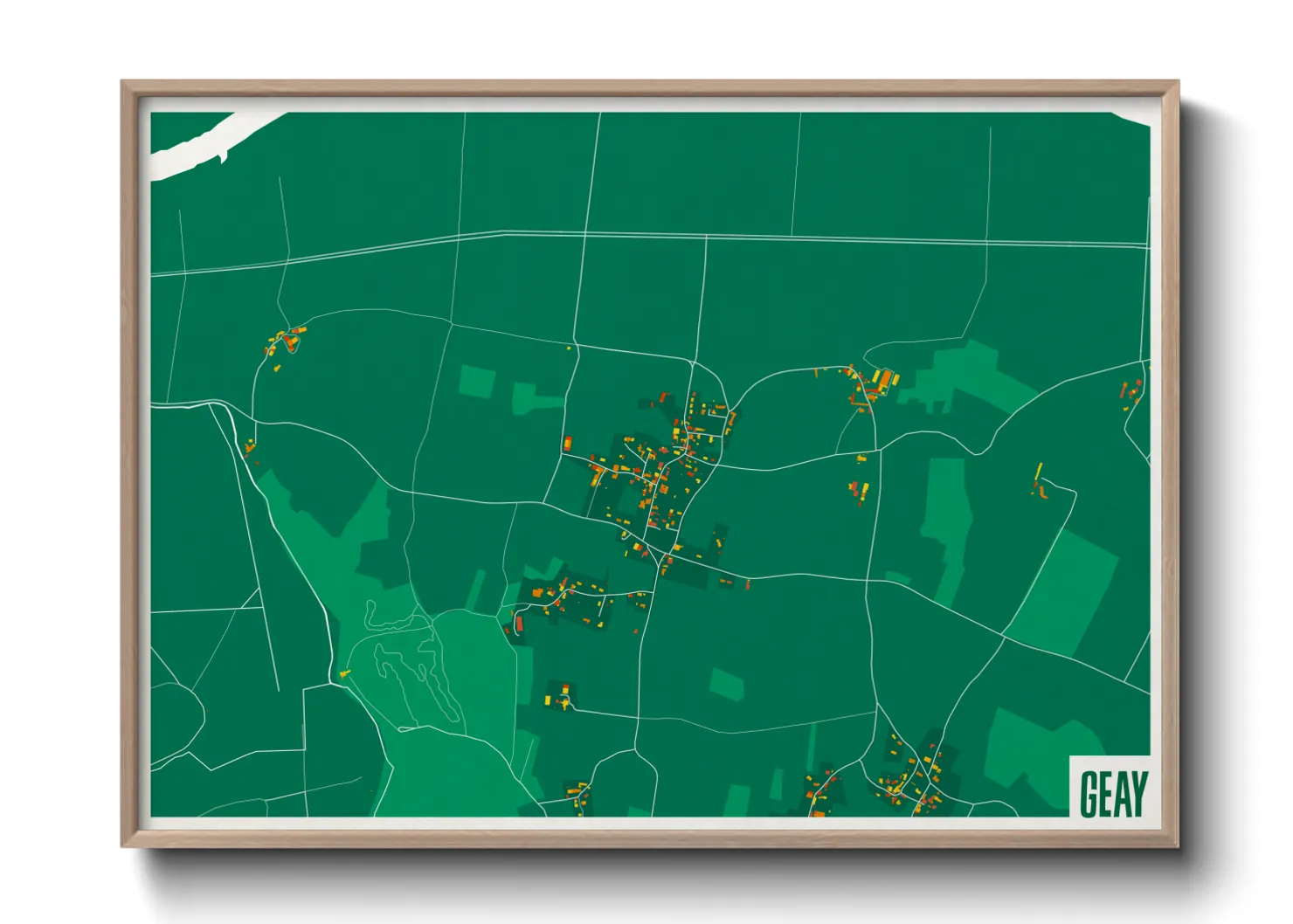 Une affiche de carte sur Geay