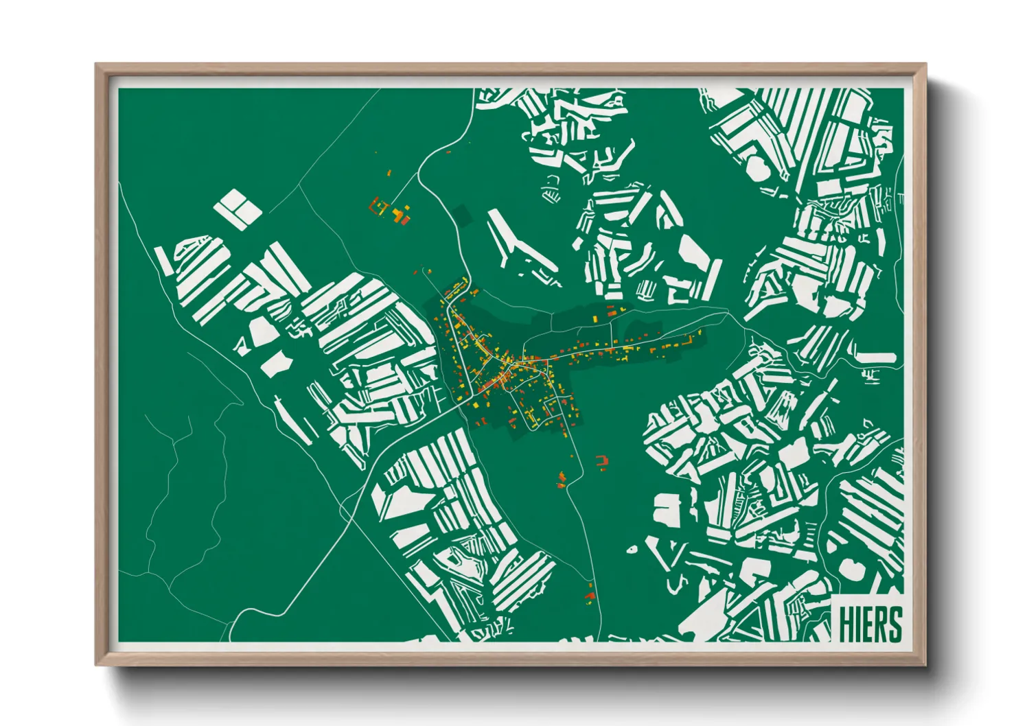 Une affiche de carte sur Hiers
