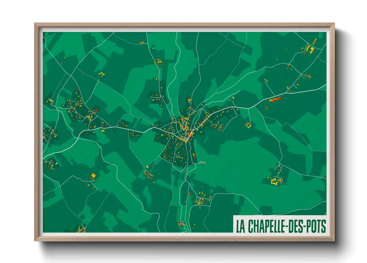 Une affiche de carte sur La Chapelle-des-Pots