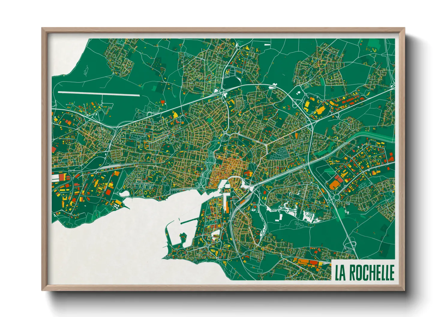 Une affiche de carte sur La Rochelle