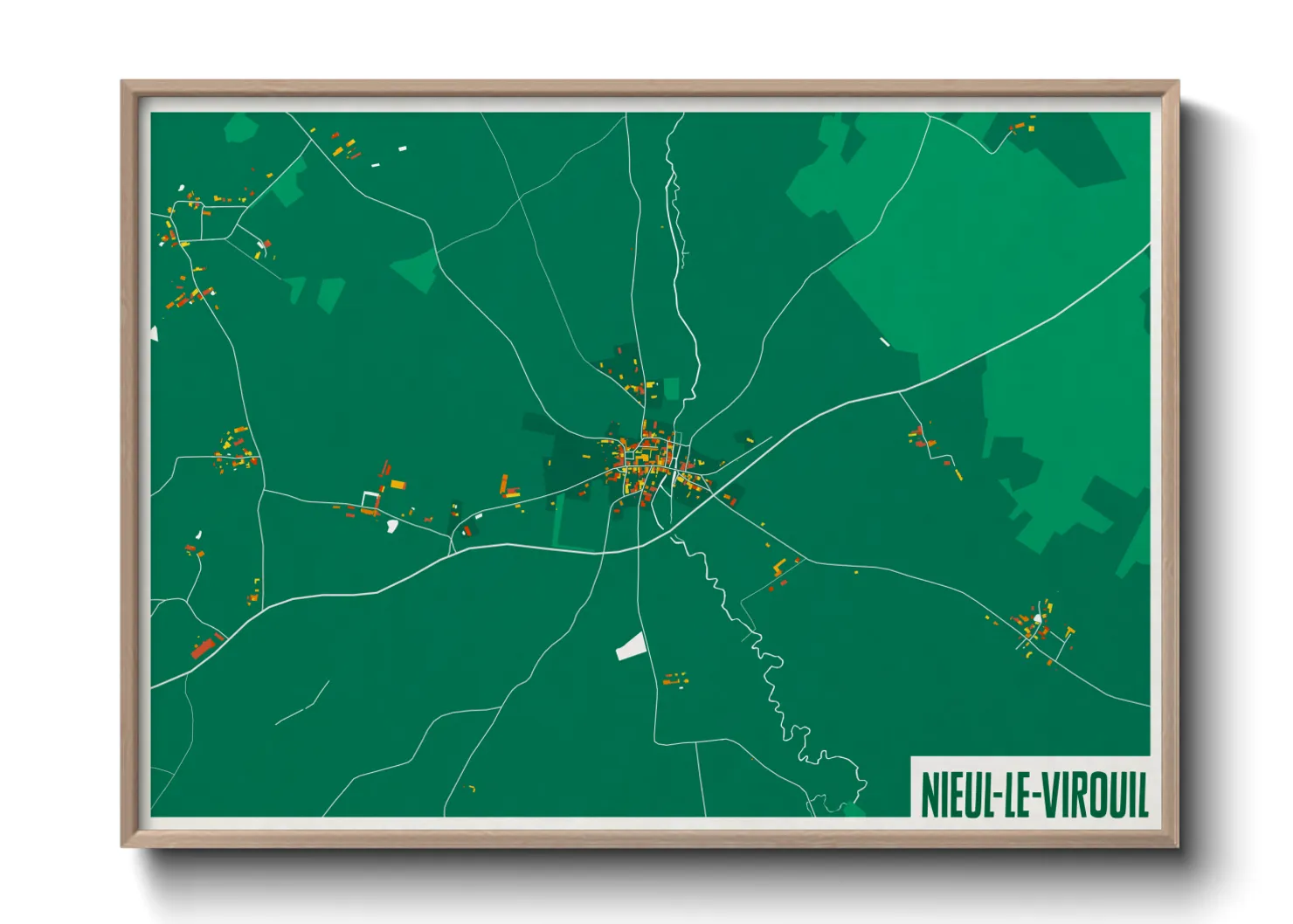 Une affiche de carte sur Nieul-le-Virouil