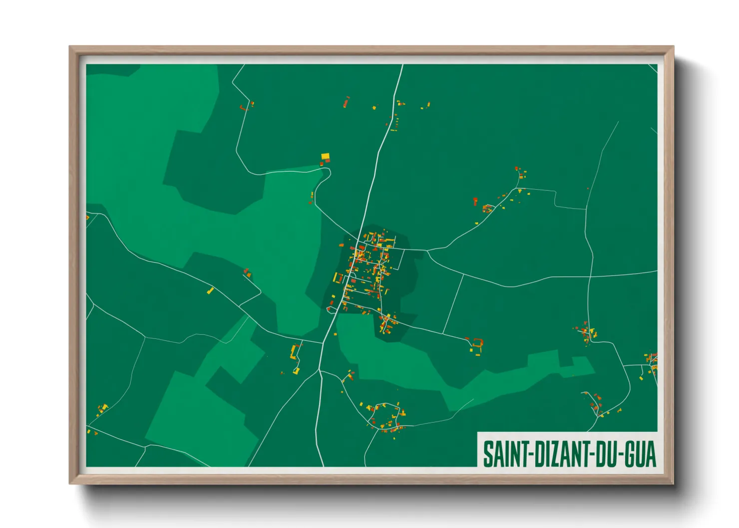 Une affiche de carte sur Saint-Dizant-du-Gua