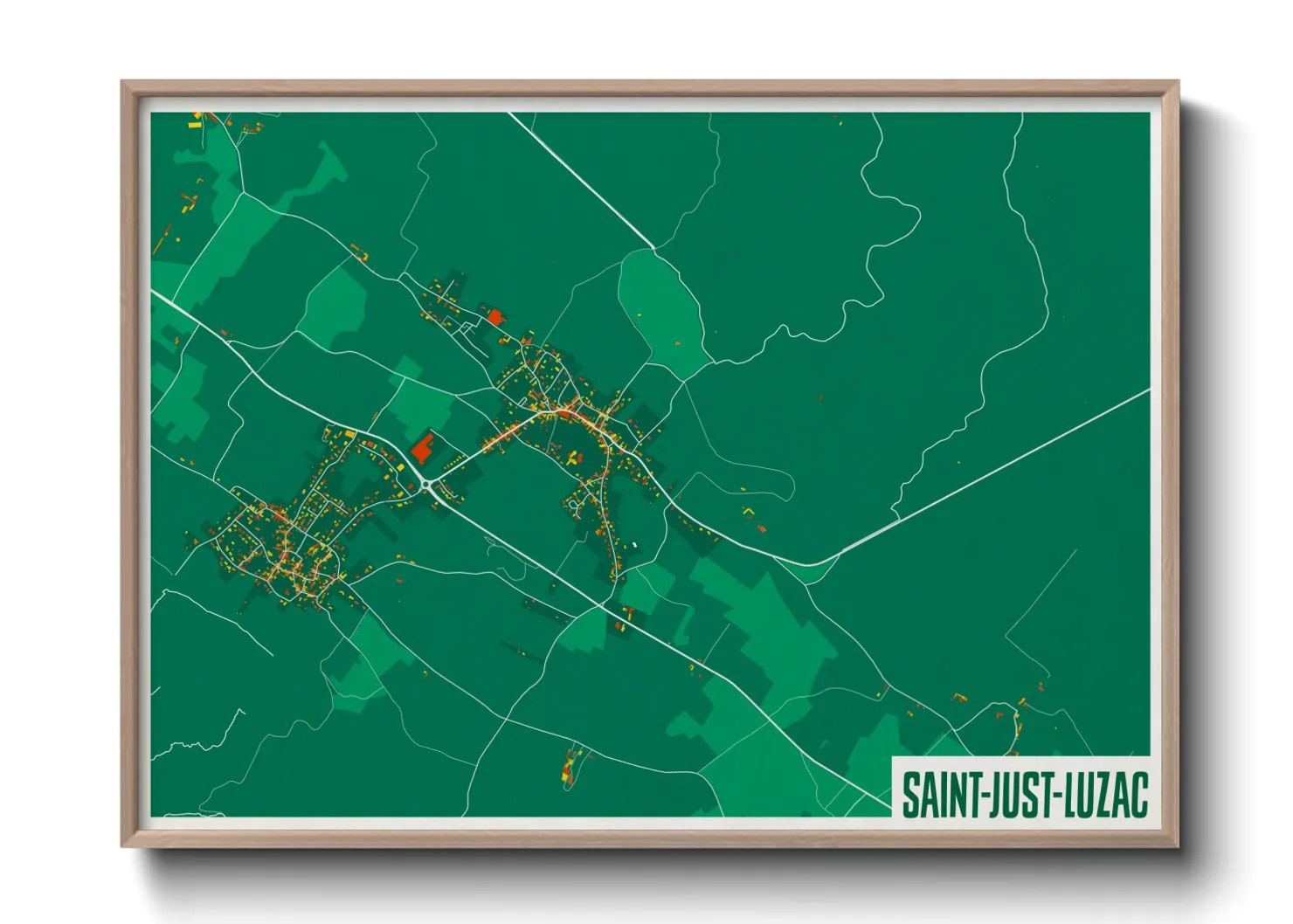 Une affiche de carte sur Saint-Just-Luzac