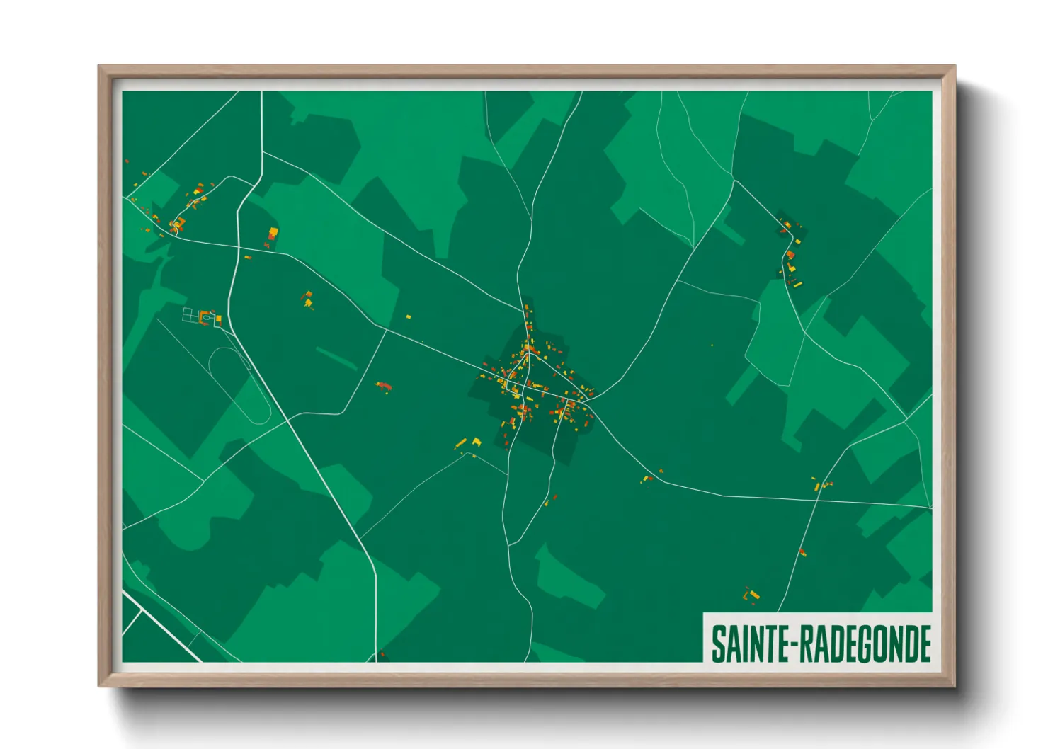 Une affiche de carte sur Sainte-Radegonde