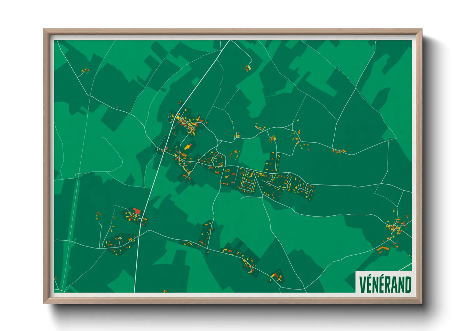 Une affiche de carte sur Vénérand