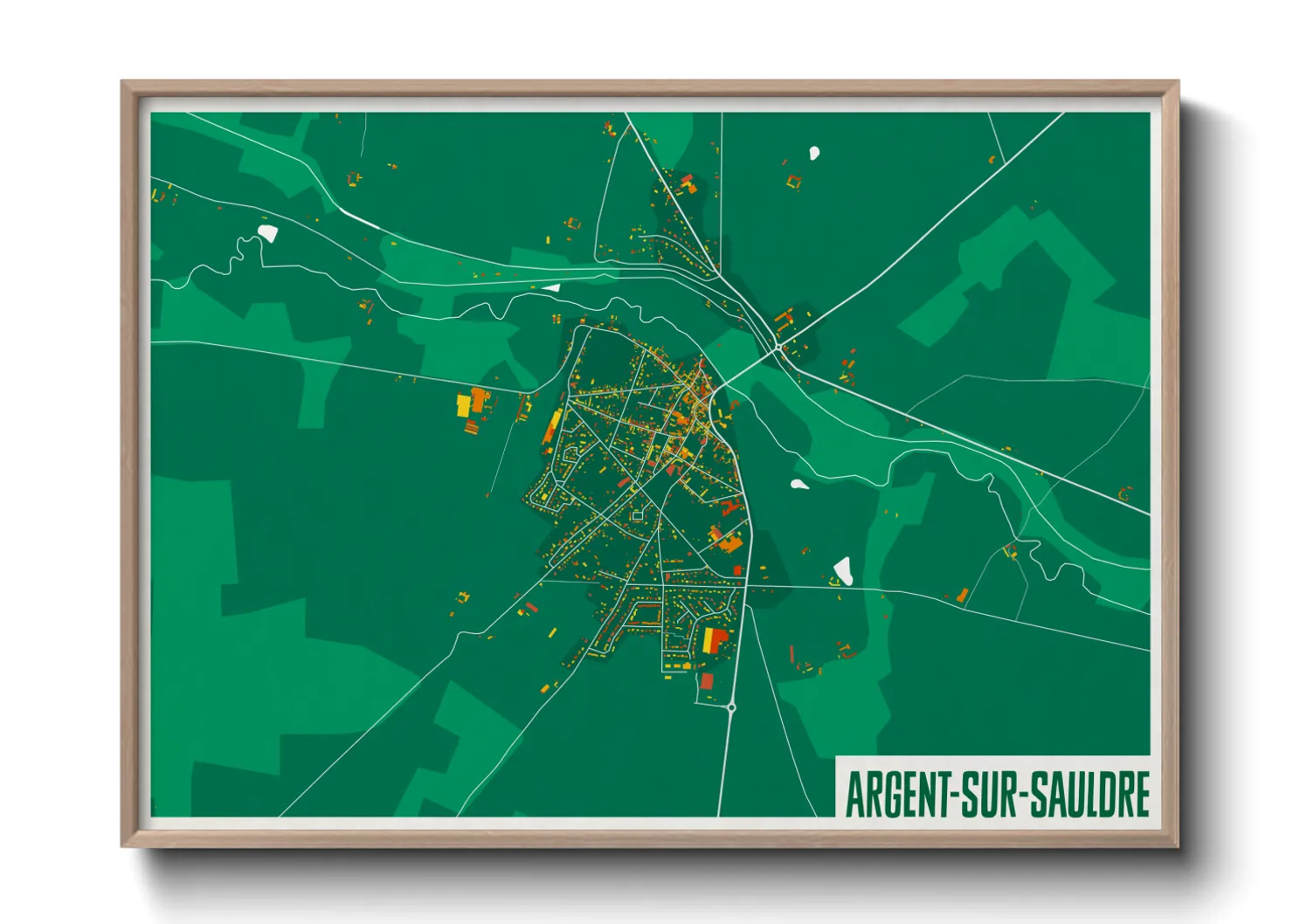 Une affiche de carte sur Argent-sur-Sauldre