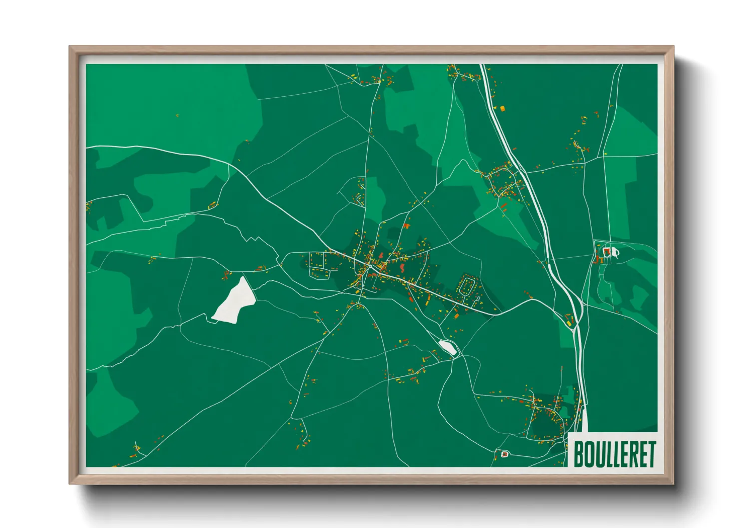 Une affiche de carte sur Boulleret