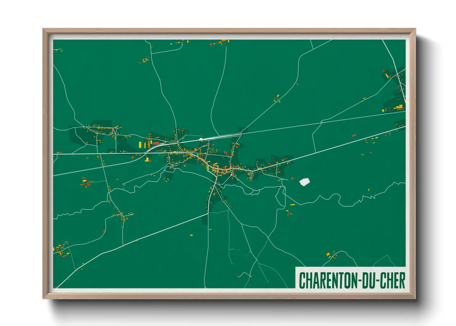 Une affiche de carte sur Charenton-du-Cher