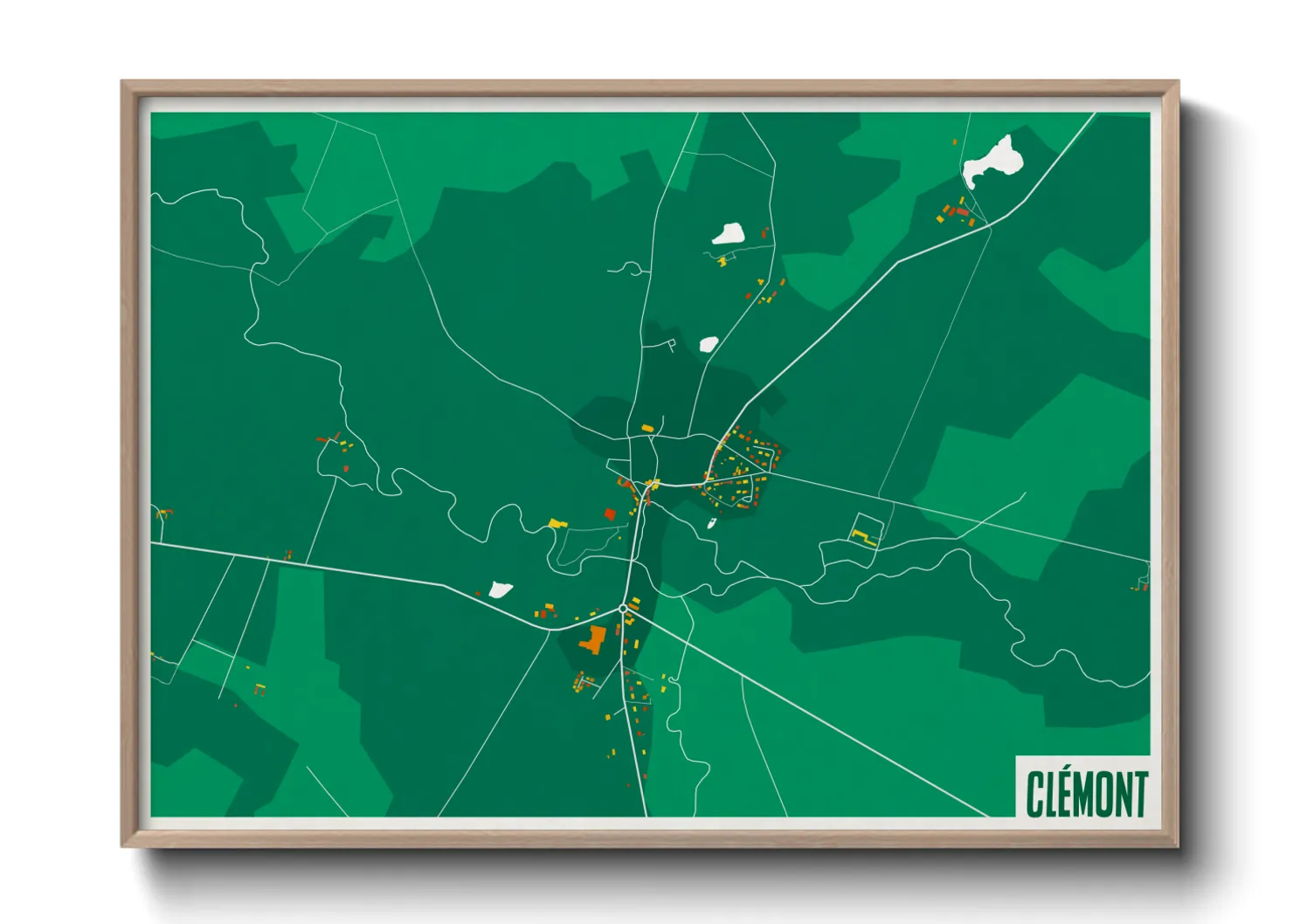 Une affiche de carte sur Clémont