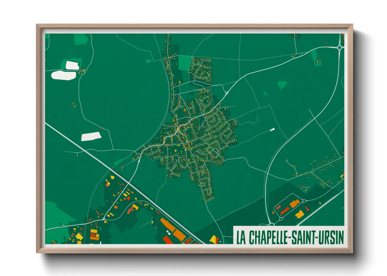 Une affiche de carte sur La Chapelle-Saint-Ursin