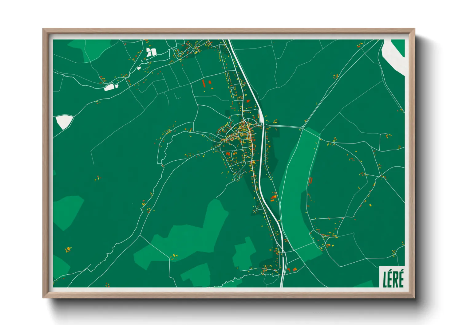 Une affiche de carte sur Léré