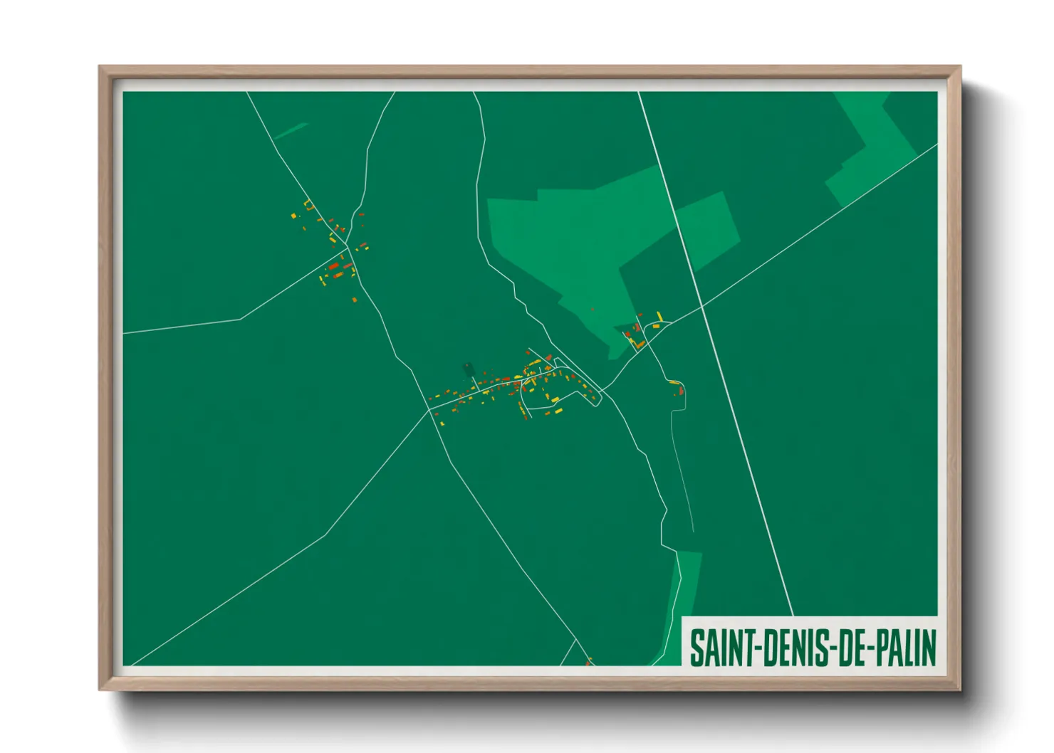 Une affiche de carte sur Saint-Denis-de-Palin