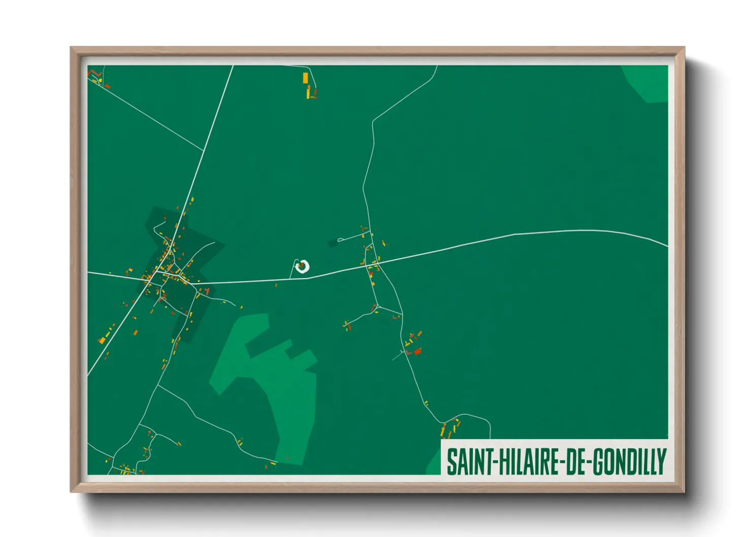 Une affiche de carte sur Saint-Hilaire-de-Gondilly
