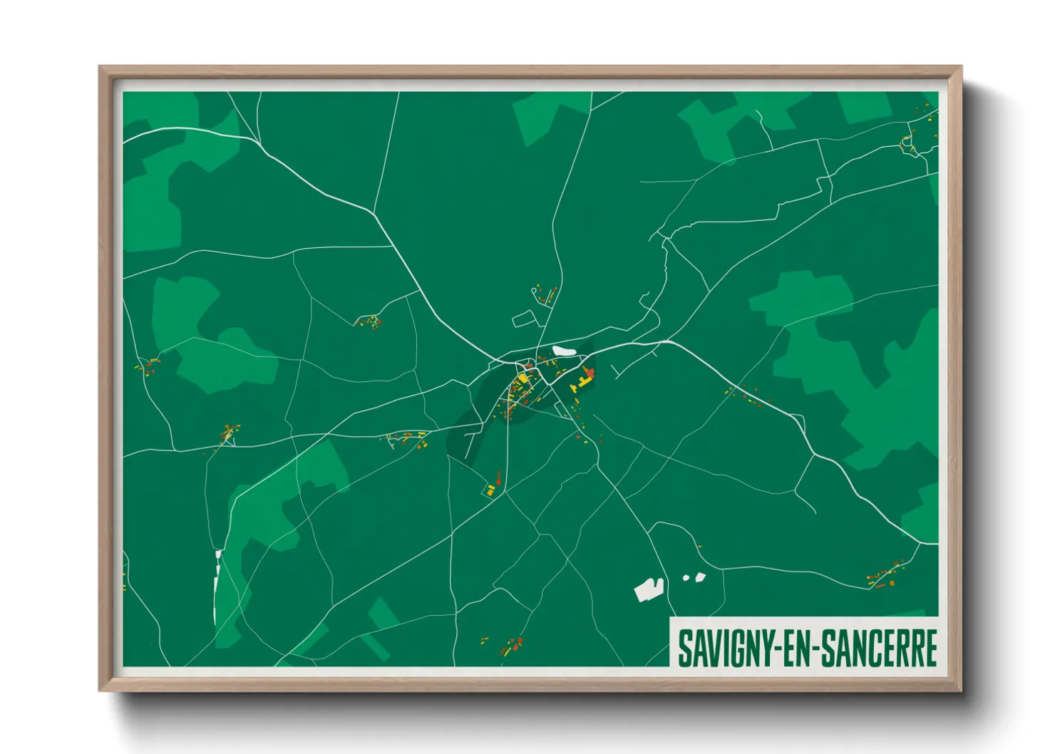 Une affiche de carte sur Savigny-en-Sancerre