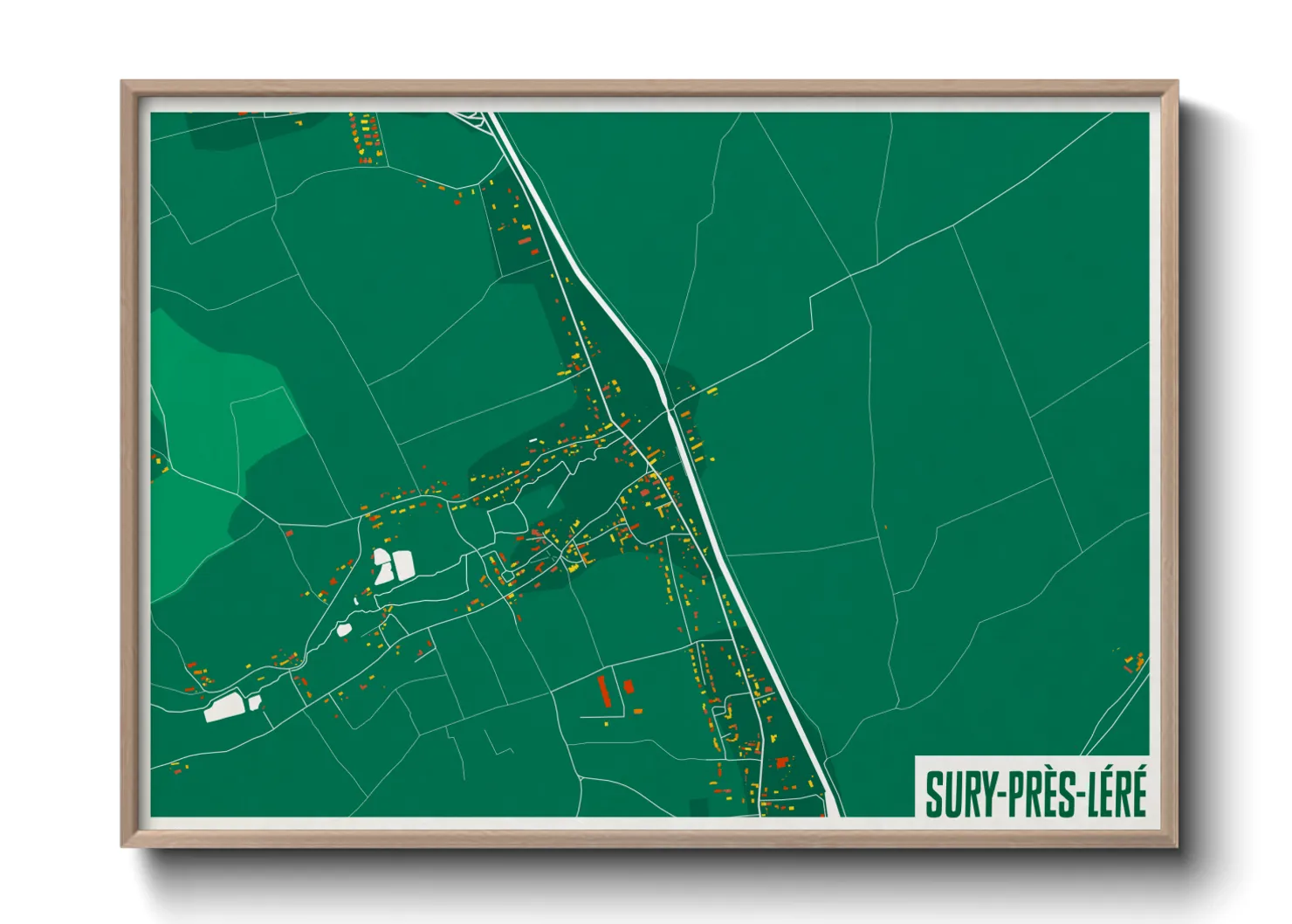 Une affiche de carte sur Sury-près-Léré