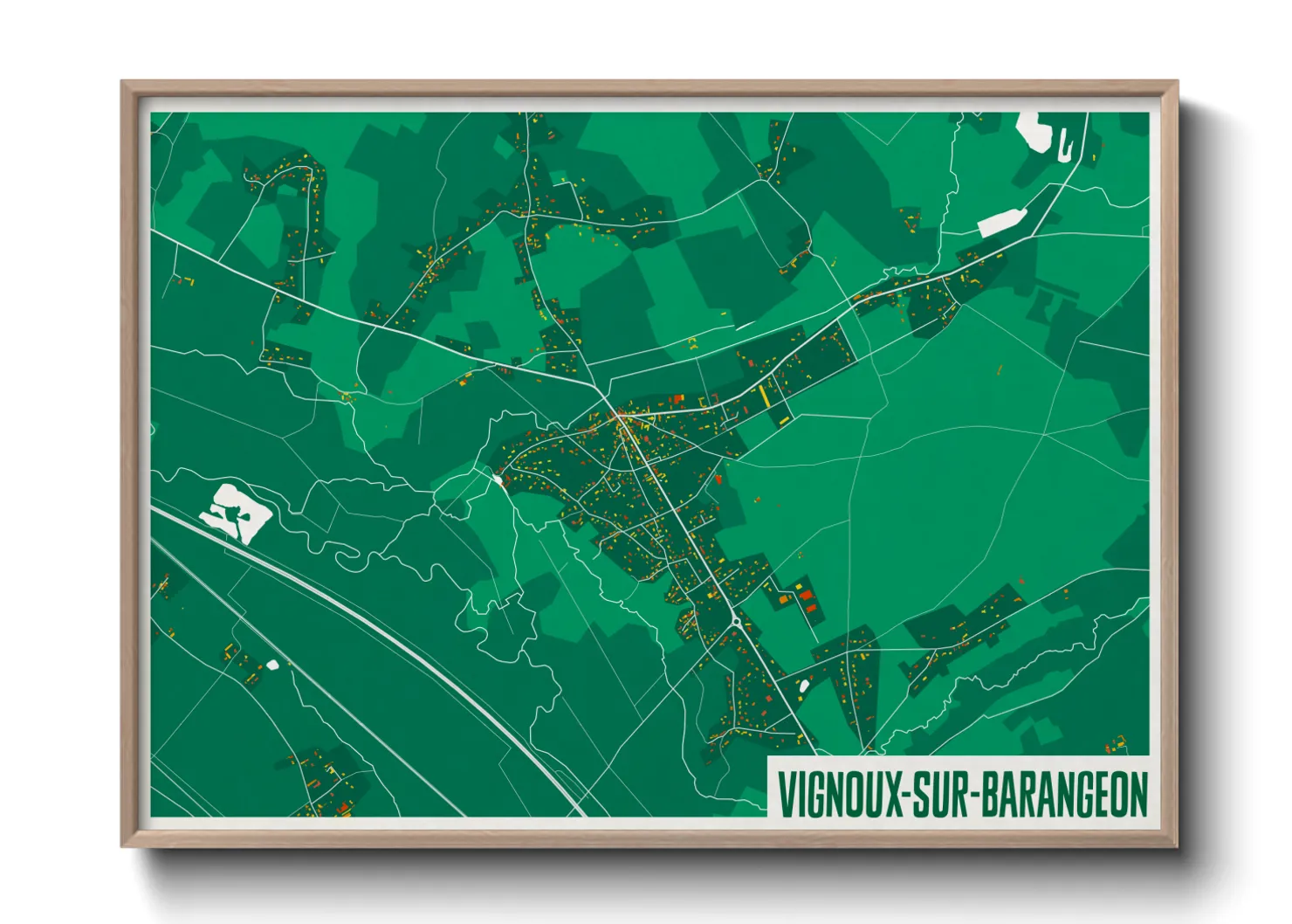 Une affiche de carte sur Vignoux-sur-Barangeon