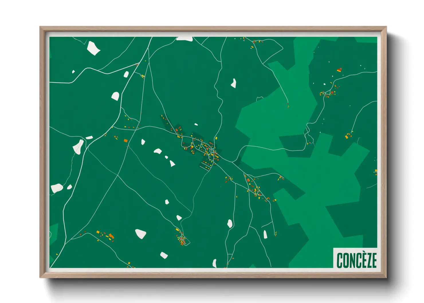 Une affiche de carte sur Concèze