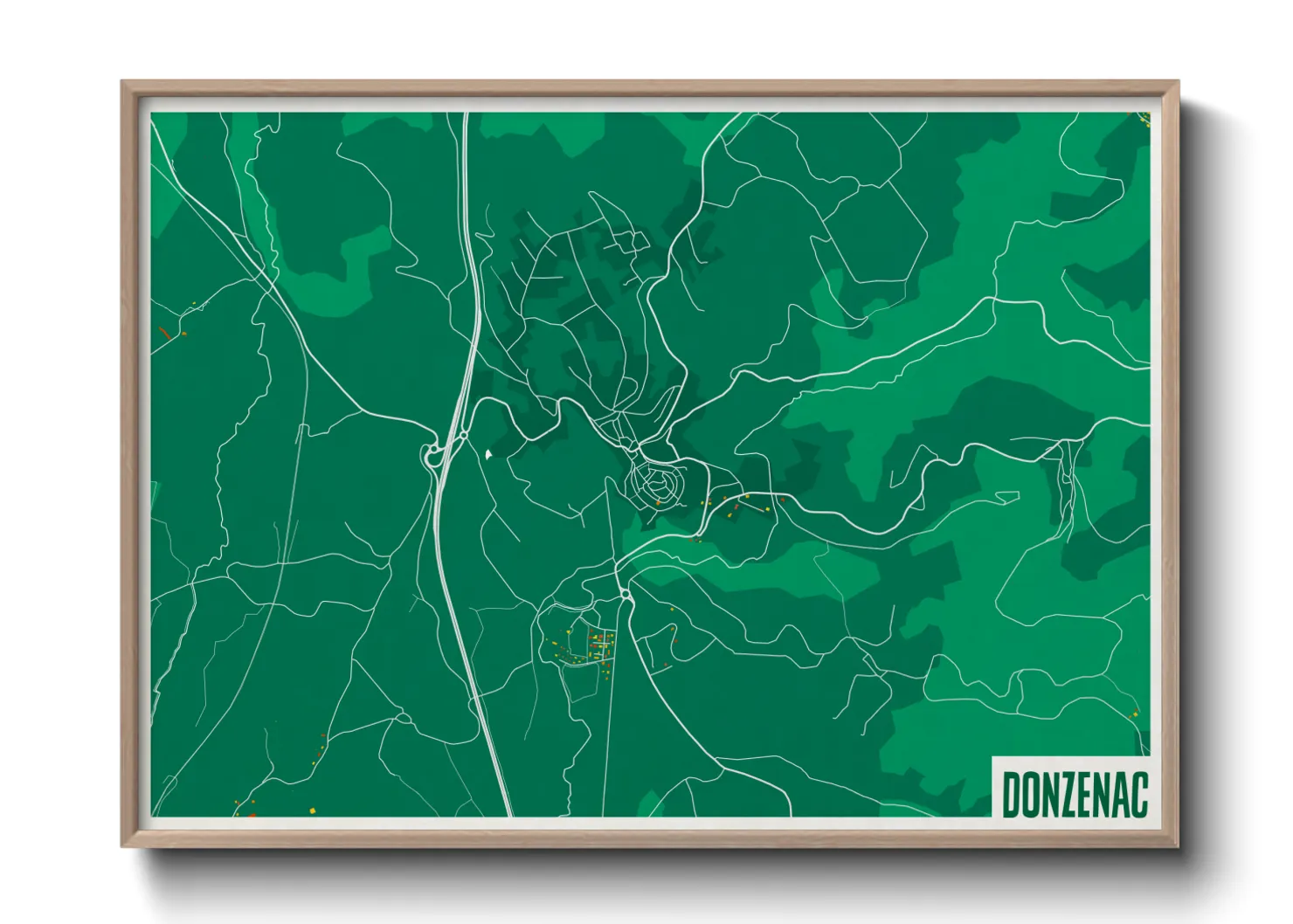 Une affiche de carte sur Donzenac