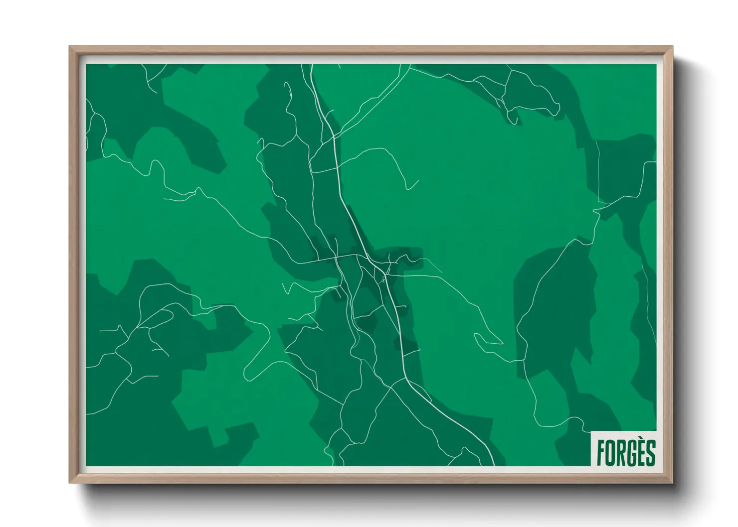 Une affiche de carte sur Forgès