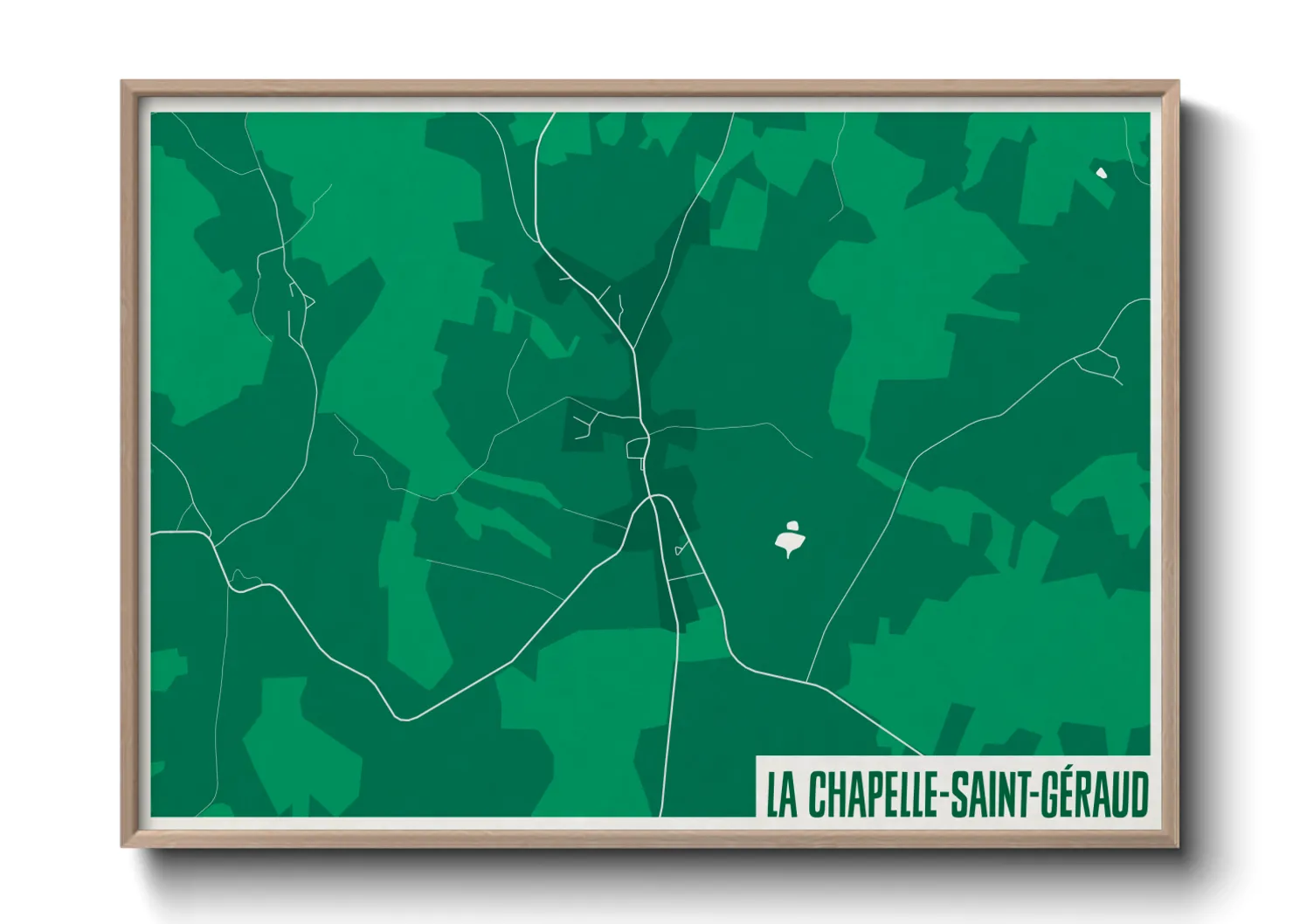 Une affiche de carte sur La Chapelle-Saint-Géraud