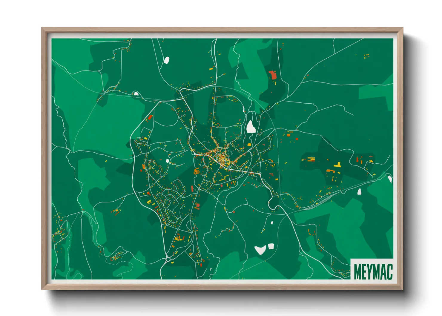 Une affiche de carte sur Meymac