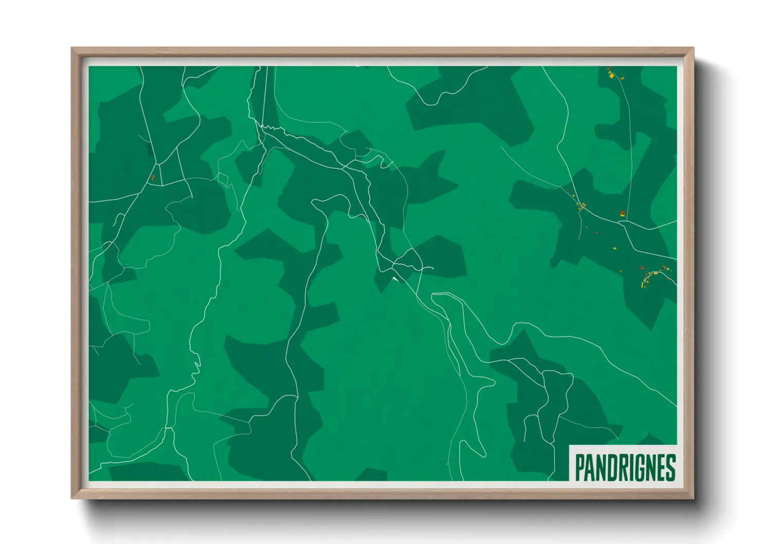 Une affiche de carte sur Pandrignes