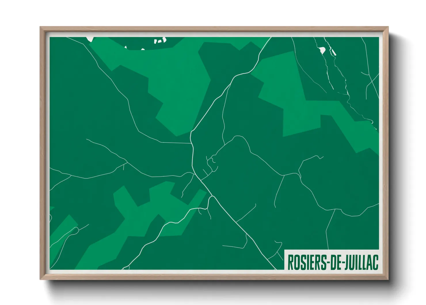 Une affiche de carte sur Rosiers-de-Juillac