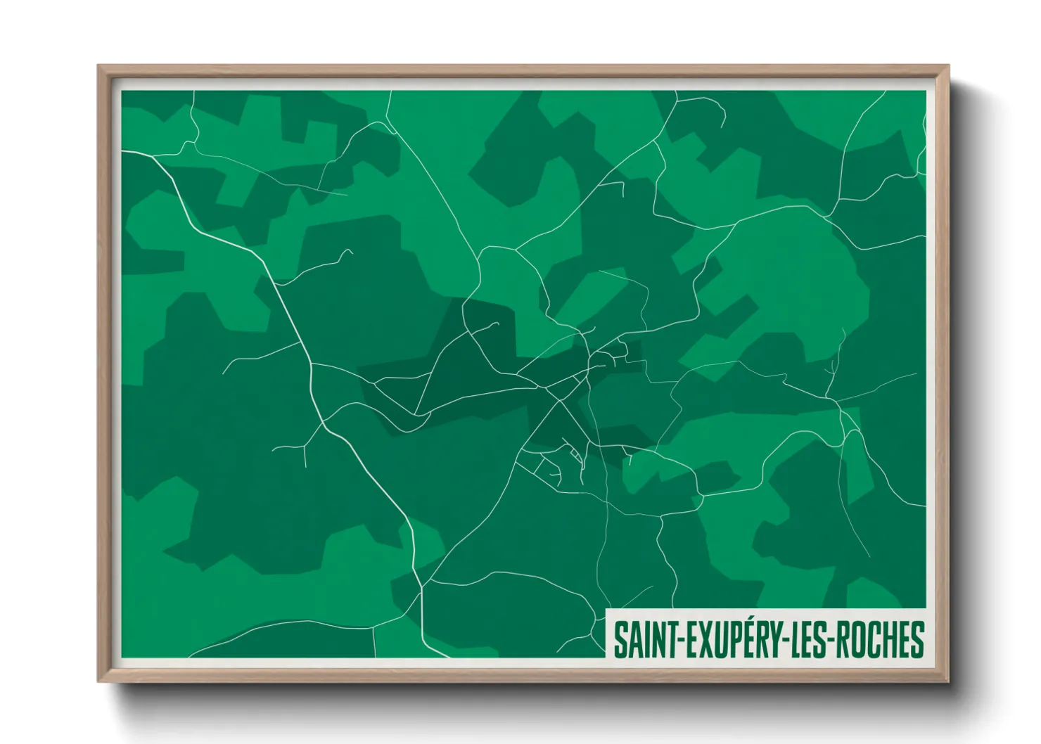Une affiche de carte sur Saint-Exupéry-les-Roches