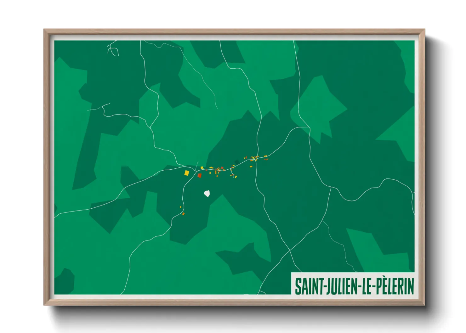 Une affiche de carte sur Saint-Julien-le-Pèlerin