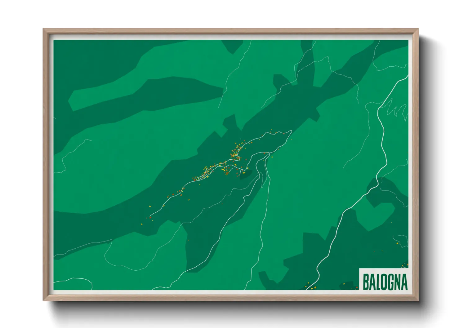 Une affiche de carte sur Balogna
