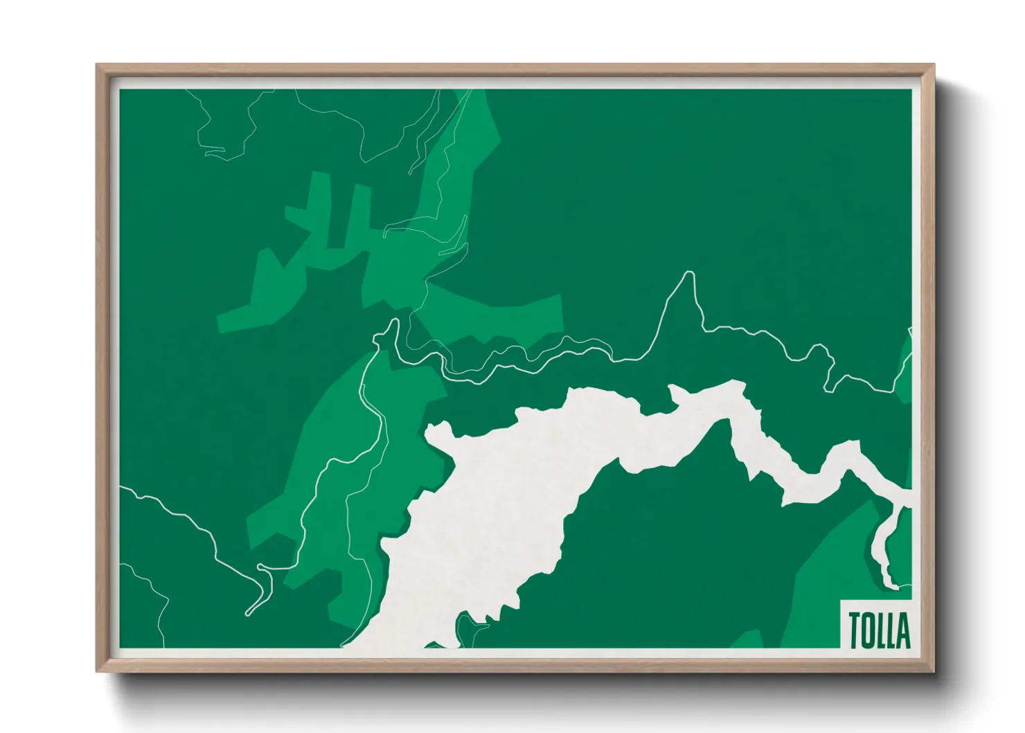 Une affiche de carte sur Tolla